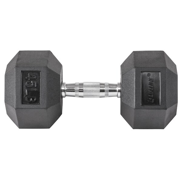 Lifeline Fitness Hex Rubber Dumbbell, 45lbs LLHRD45 - main